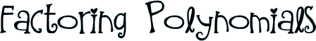 Factoring Polynomials