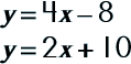 y = 4x – 8